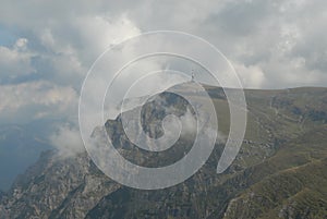 television tower on top of a mountain