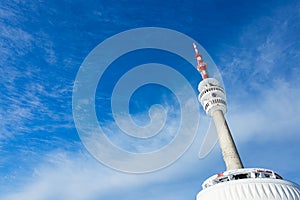 Television Transmitter Praded under Snow Cover in Jesenik, Wintertime View