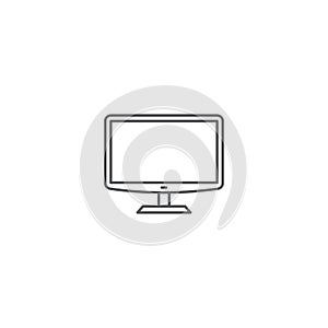 Television vector icon design concept, isolated on white background