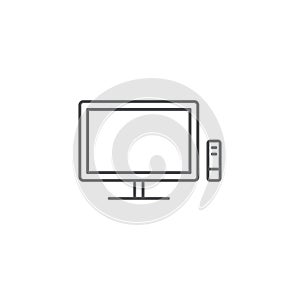 Television vector icon design concept, isolated on white background