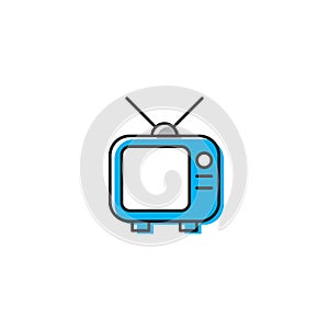 Television vector icon design concept, isolated on white background