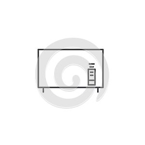 Television vector icon design concept, isolated on white background