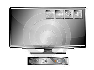 Television Widescreen and Top Box