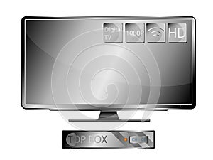 Television Widescreen and Top Box photo