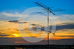 Televisions antennas on top tower