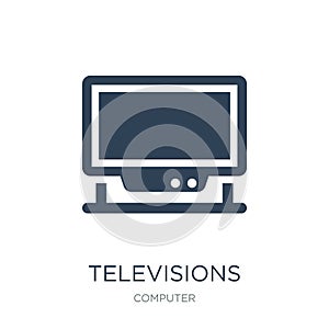 televisions icon in trendy design style. televisions icon isolated on white background. televisions vector icon simple and modern