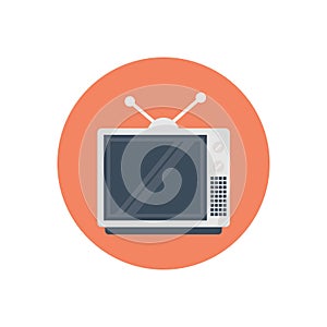 Televison vector flat colour icon photo