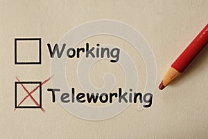 Teleworking work from home concept