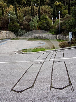 The tell-tail sign of a speed trap, aka Autovelox. Reduce speeding on the road. Italy.