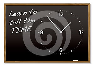 Tell the time blackboard photo