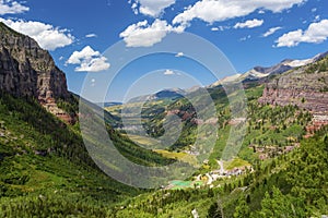 Telluride, Colorado in the Rocky Mountains on a Sunny Day