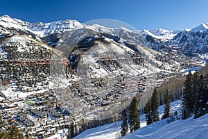 Telluride, Colorado in the Rocky Mountains on a Winter Day