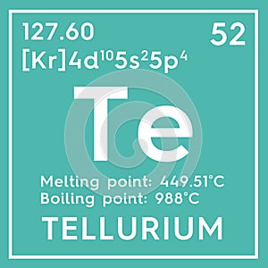 Tellurium. Metalloids. Chemical Element of Mendeleev\'s Periodic Table.. 3D illustration