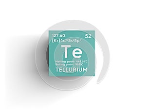 Tellurium. Metalloids. Chemical Element of Mendeleev\'s Periodic Table.. 3D illustration