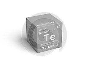 Tellurium. Metalloids. Chemical Element of Mendeleev\'s Periodic Table.. 3D illustration