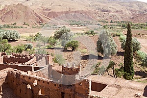 Telouet ancient kasbah ruins and landscape