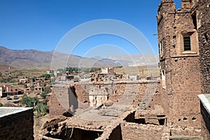 Telouet ancient kasbah ruins and village photo