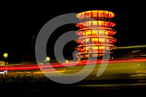 Teluk Intan,Malaysia,July 26th,2020: Menara Condong or Leaning Tower of Teluk Intan is a popular tourist attraction.