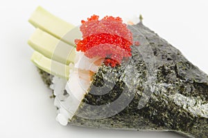 Temaki with crab meal and red caviar