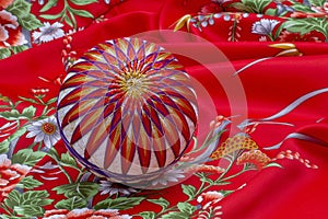 Temari Ball on Kimono