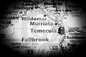 Temecula California Travel Destination Map