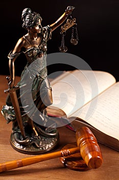 Temida,Judge gavel and book
