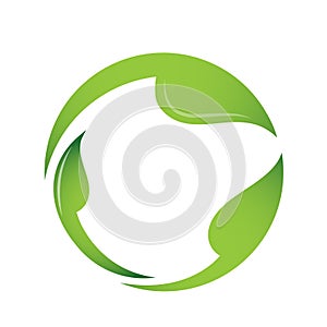 Recycle logo, circle, natural, green, leaves,