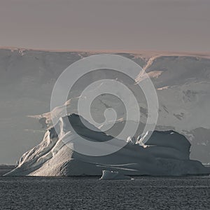 Tempano floating in the Antarctic Sea,