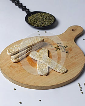 Tempe isolated on plain background. View from above.