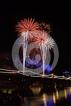 Tempe Lake Fireworks on the Bridge