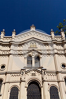 Tempel synagogue in district of krakow kazimierz in poland on miodowa street