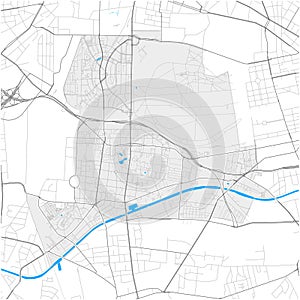 Tempelhof, Berlin, Deutschland high detail vector map