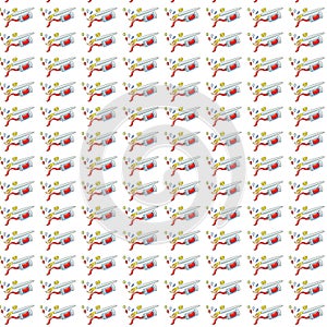 Tempera and brush, gift card or cloth, pattern, repeating pattern,