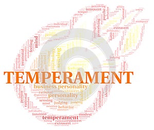 Temperament typography word cloud create with the text only.
