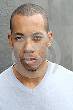 Temperamental male close up