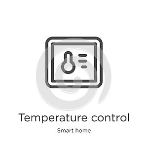 temperature control icon vector from smart home collection. Thin line temperature control outline icon vector illustration.