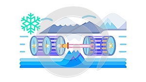 Temperature Control System, Industrial Cooling Solution, vector design Generative AI