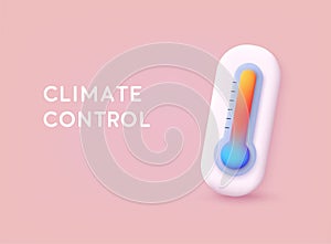 Temperature 3d vector icon. Chill symbol concept isolated. mometer Icon. Trendy style for web site, mobile app design. 3D Vector photo