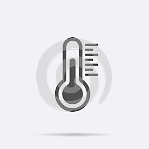 Temperature flat vector icon. Chill symbol concept isolated. Medicine thermometer. Weather, hot and