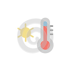 Temperature, hot, sun icon. Simple color vector elements of vacation icons for ui and ux, website or mobile application