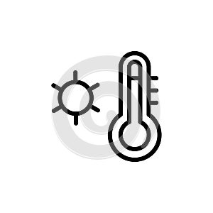 Temperature, hot, sun icon. Simple line, outline vector elements of vacation icons for ui and ux, website or mobile application