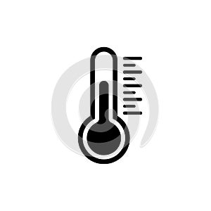 Temperatura icono en un piso estilo. 