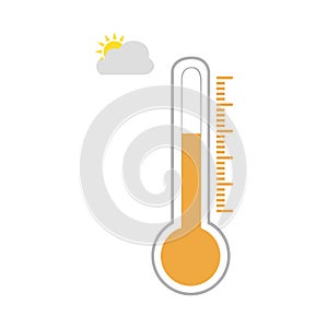 Temperature icon set in flat style. Thermometer symbol isolated. Vector illustration