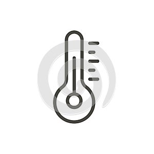 Temperature icon vector. Line thermometer symbol. photo