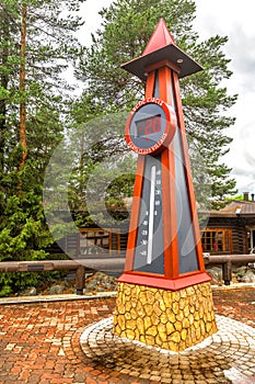 Temperature indicator in Santa Claus holiday village in Rovaniemi.