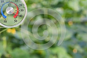 Temperature meter in glasshouse