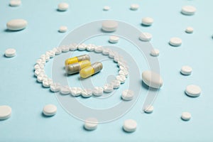 Temperature pills, painkillers and antidepressants. Pharmaceutical therapy in hospitals