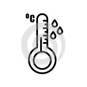 temperature sensor icon isolated on white background