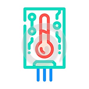 temperature sensor module color icon vector illustration