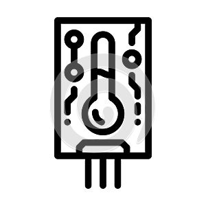 temperature sensor module line icon vector illustration